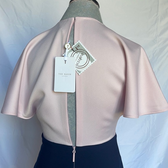 TED BAKER ELLAME 2-TONE SHEATH MIDI TWIST DRESS - Picture 8 of 16